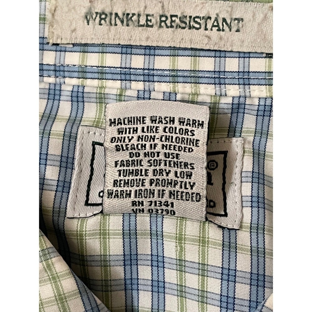 L.L.Bean Mens‎ XXL Tall Wrinkle Resistant Short Sleeve Plaid Button Down Shirt - Picture 6 of 8